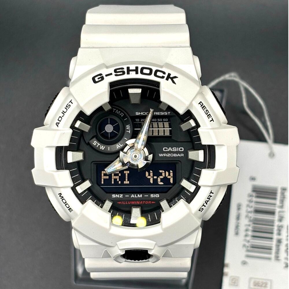 Casio G-Shock GA700-7A Men’s White Analog Digital 53mm Case 200M Watch NIBWT